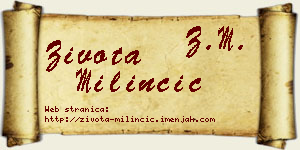 Života Milinčić vizit kartica